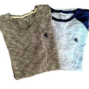 EUC - 2 Ladies Women’s Short Sleeve Blue Baseball T-Shirts - Size Large